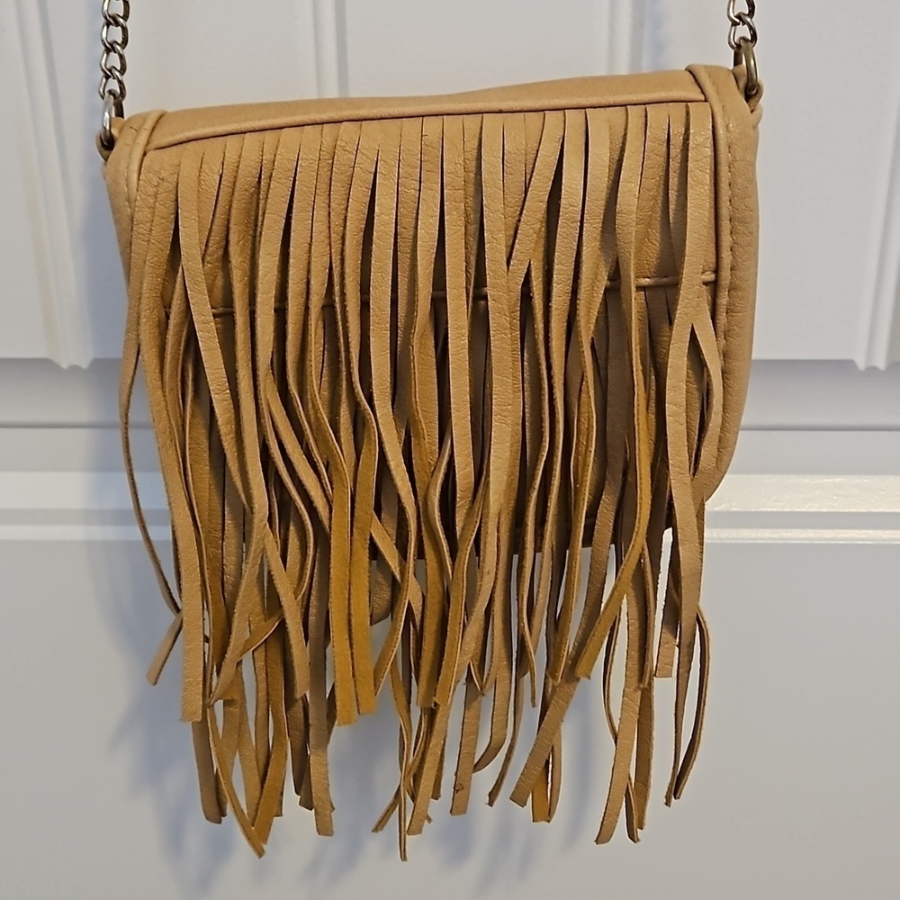 Tan Fringe Crossbody Bag